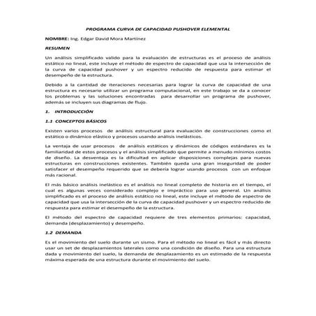 Curva de capacidad pushover