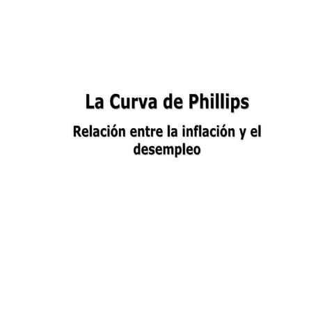 La Curva de Phillips