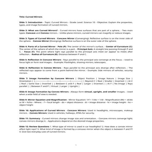 Curved Mirrors.pdf presentation for curved mirrors