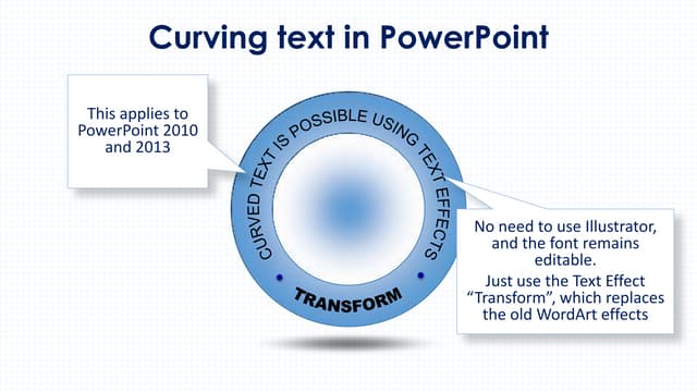 Curving text in PowerPoint