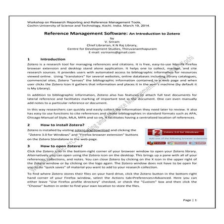 Reference Management Software: An Introduction to Zotero