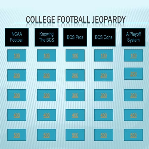 College Football Jeopardy