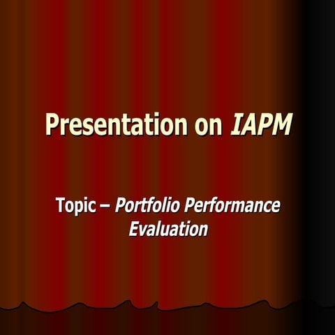 Performance Evaluation of Portfolio