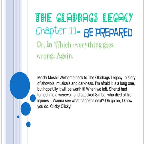 The Glardags Legacy: Chapter 11- Be Prepared