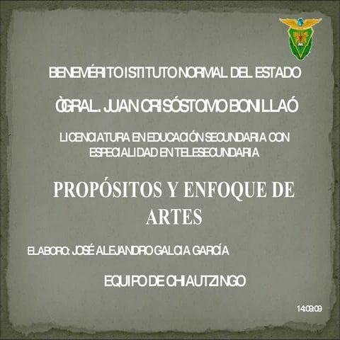 propósitos y enfoque de artes