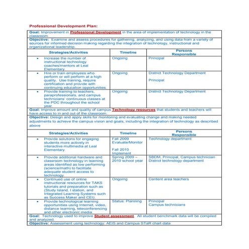 Leal Elementary Action Plan