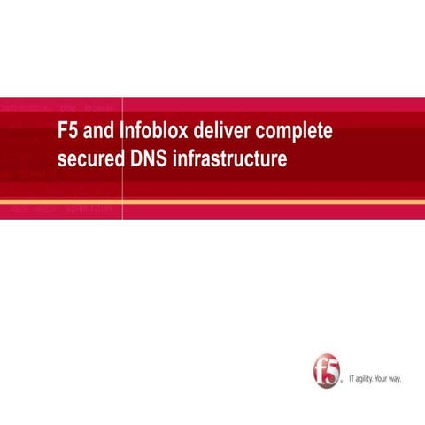 F5 and Infoblox deliver complete secured DNS infrastructure