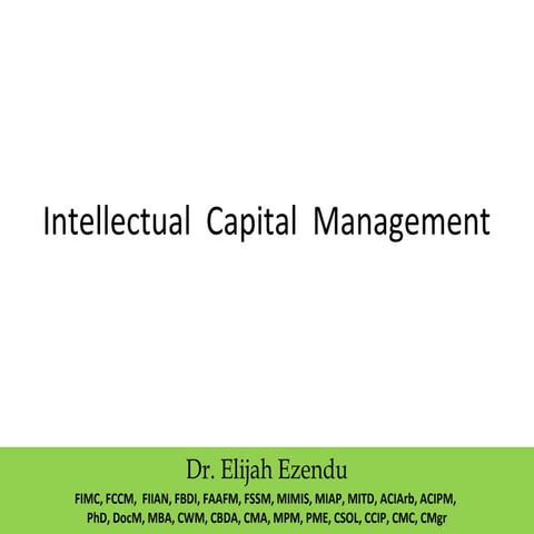Intellectual Capital Management