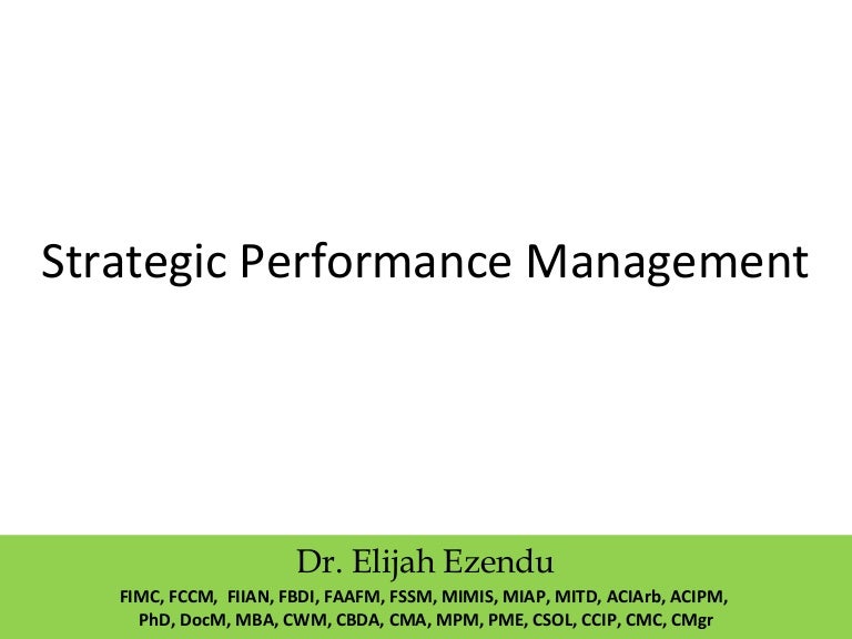 business strategy and performance in
