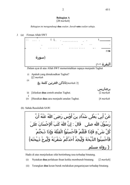 SOALAN CEMERLANG PMR 2009