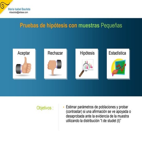 Pruebas de hipótesis con muestras Pequeñas