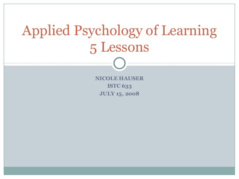 Examples of Applied Psychology