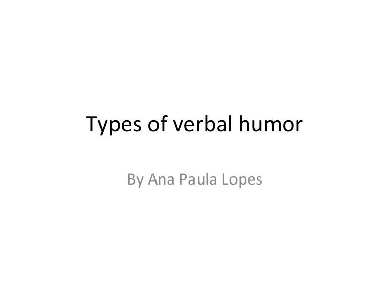 Types of verbal humor