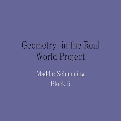 Geometry in the Real World Project