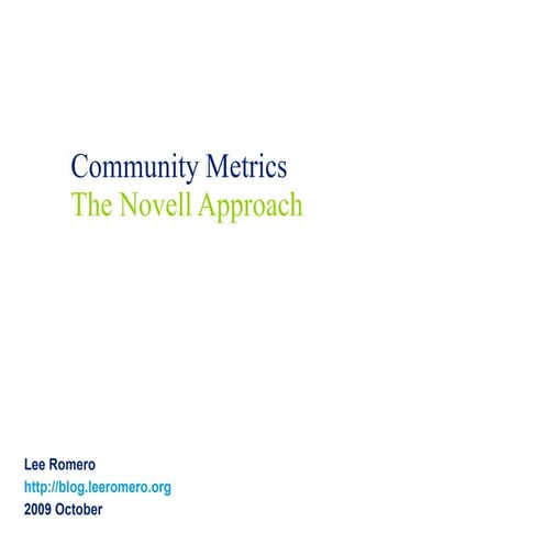 Community Metrics at Novell