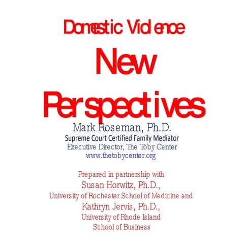 Domestic Abuse, FL Realities and Mediator Perceptions