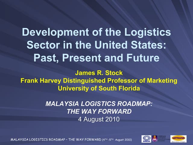 Development of the Logistics Sector in the United States: Past, Present and F...