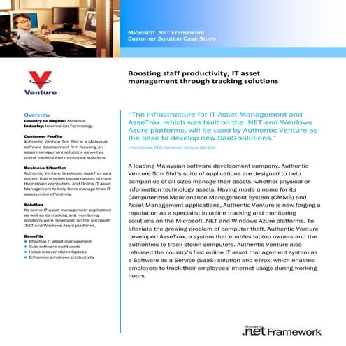 Authentic Venture case study