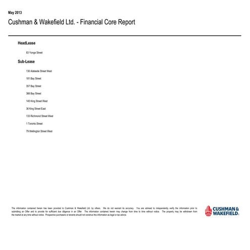 Cushman   may 2013 listings