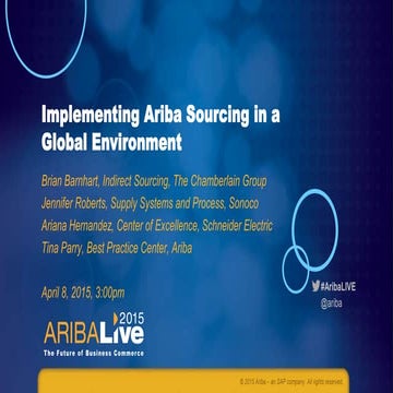 Implementing Ariba Sourcing in a Global Environment