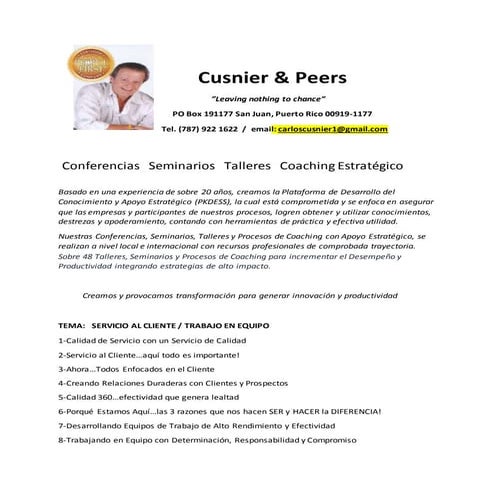 Wokshops, Seminars & coaching Processes to Improve Organizational Productivit...