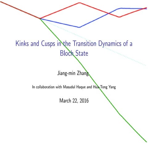 kinks and cusps in the transition dynamics of a bloch state