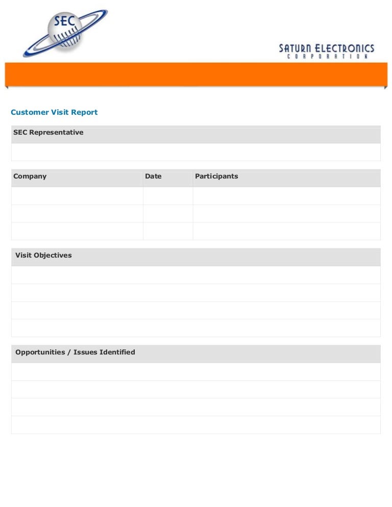Customer visit report