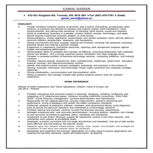 Custmer service resume