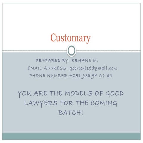 customary law and legal history in the world