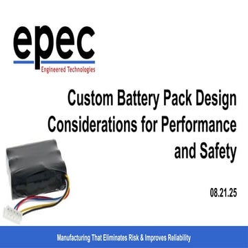 Custom Battery Pack Design Considerations for Performance and Safety