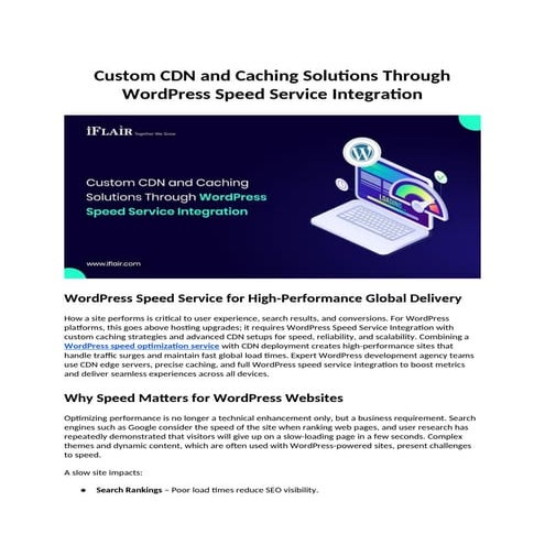 Custom CDN and Caching Solutions Through WordPress Speed Service Integration.docx