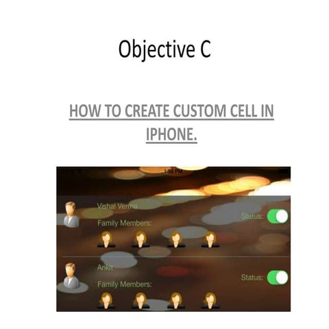 Custom cell in objective c | PPTX