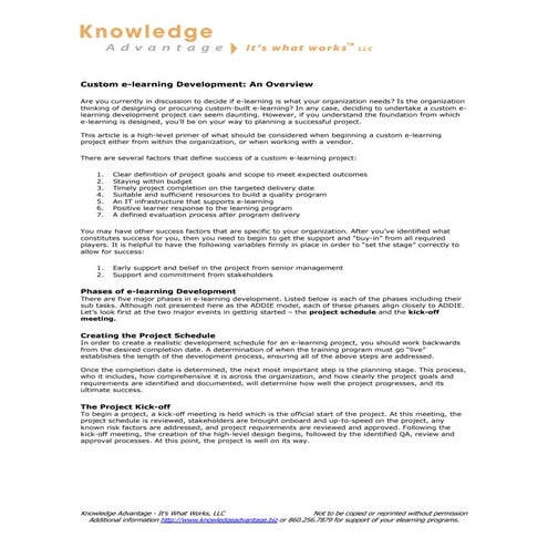 Custom elearning: An Overview