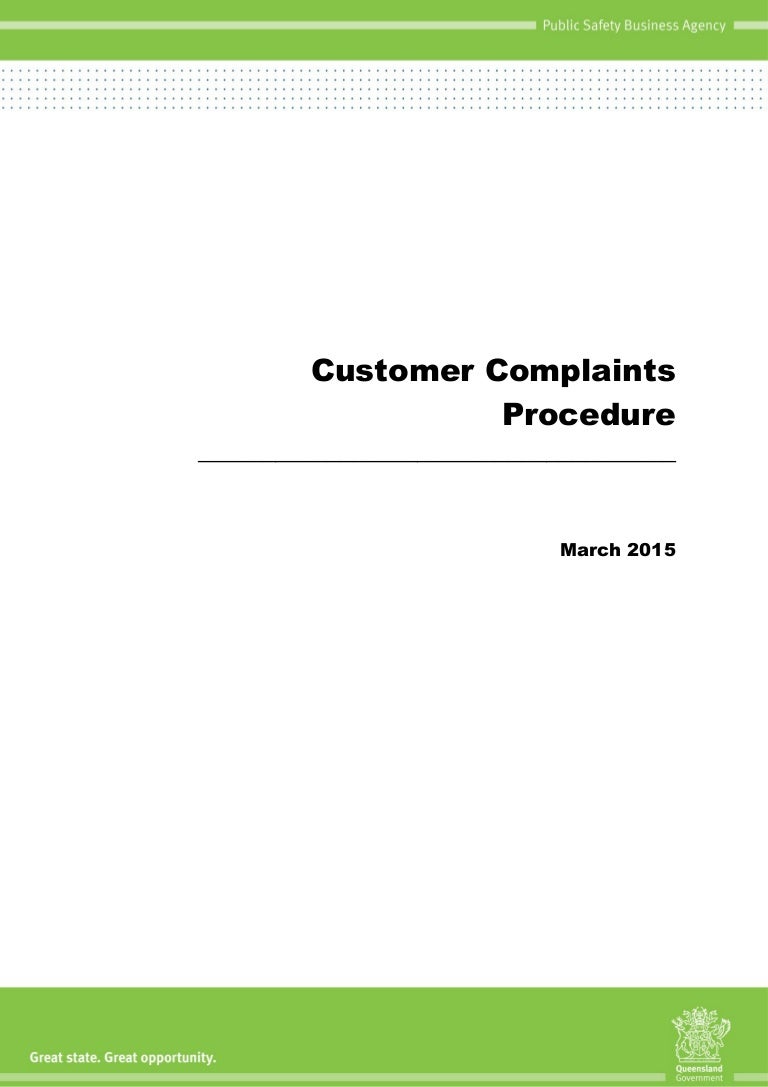 Customer complaintsprocedure