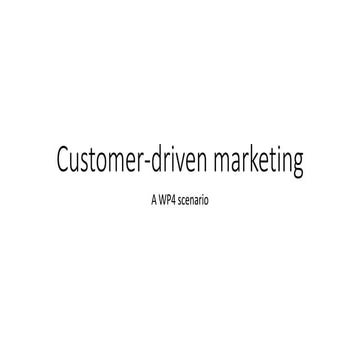 Customer driven marketing