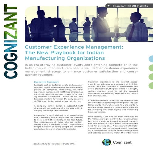 Customer Experience Management: The New Playbook for Indian Manufacturing Org...