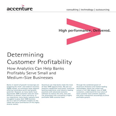 Customer profitability - IBANK