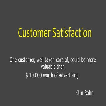 Customer satisfaction-presentation