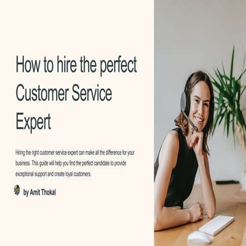 How to hire the perfect Customer Service Expert