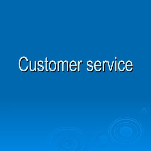 Customer Service Powerpoint