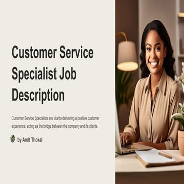 Customer Service Specialist Job Description Template