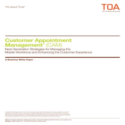 Customer Appointment Management