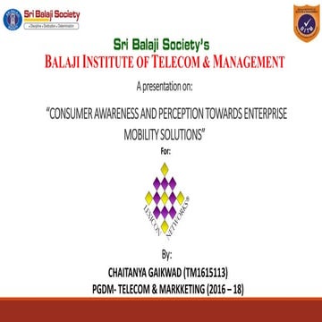 Customer awareness & perception towards enterprise mobility solution