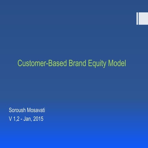 Customer based brand equity model 