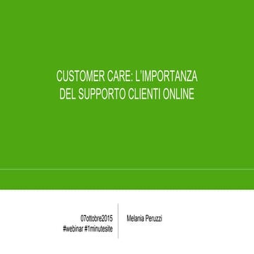 Customer Care: L'importanza del Supporto Clienti online