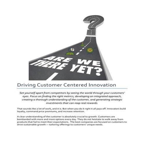 Customer Centered Innovation 