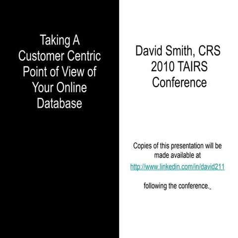 Customer Centric Point Of View