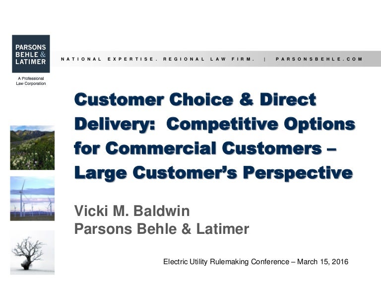 Customer Choice and Direct Delivery Competitive Options for Commerci…