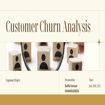 Customer Churn Analysis for Data Analytics | PPTX