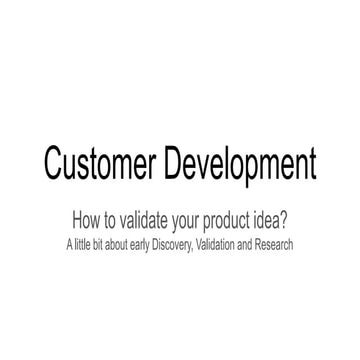 ProductTank #20 Kraków- Customer development, how to validate your product idea